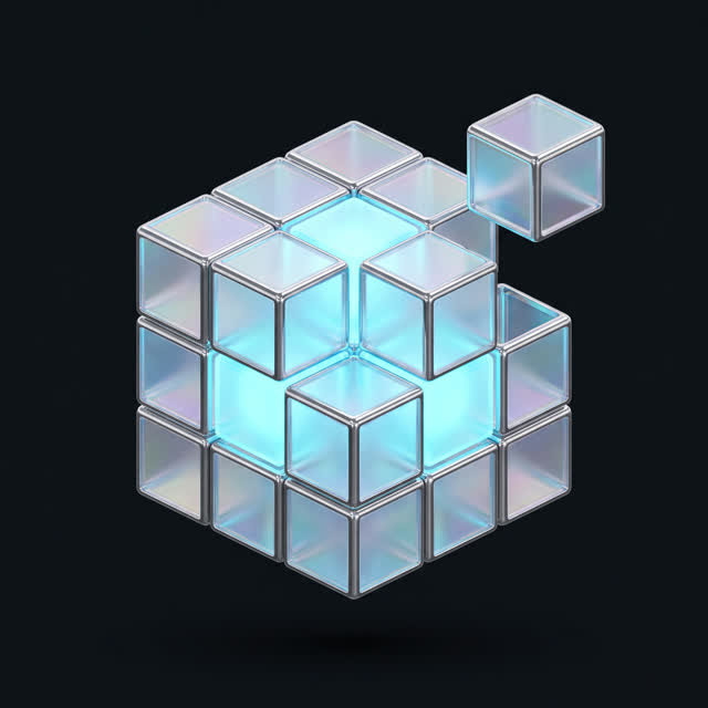 Website architecture written from scratch: modular blocks coming together in a structure built for the project