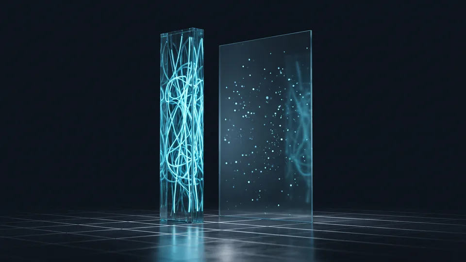 An abstract glass-panel image comparing breadth of reach with depth of engagement