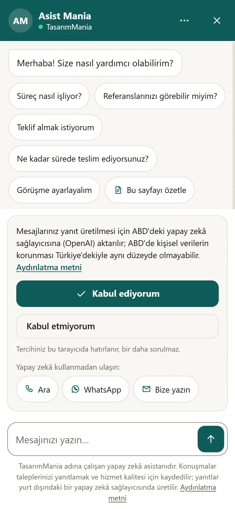 Asistan bir sitede, telefonda açık