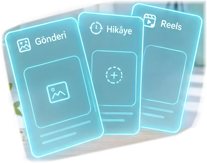 Gönderi, Hikâye ve Reels format kartları