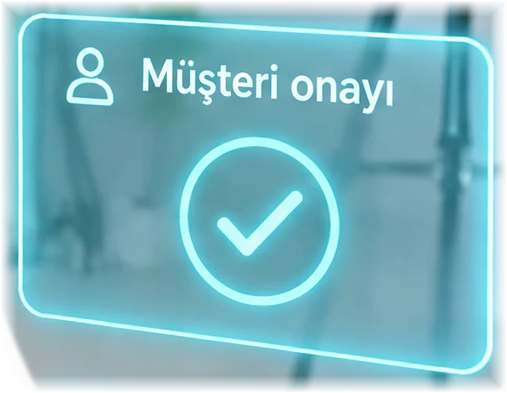 Müşteri onayı paneli: onay işareti